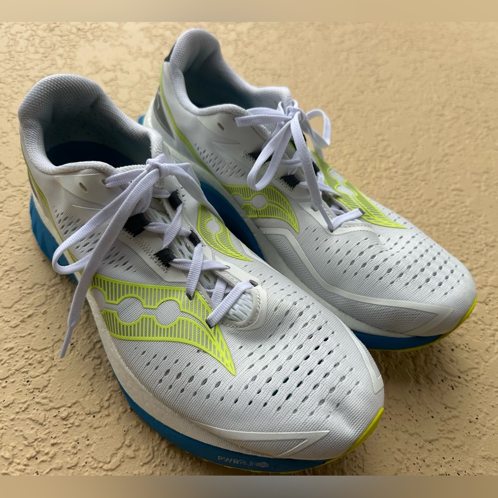 Saucony Endorphin Speed 4 White Viziblue Running Shoes Men’s Size 11 Super Clean - Picture 2 of 15